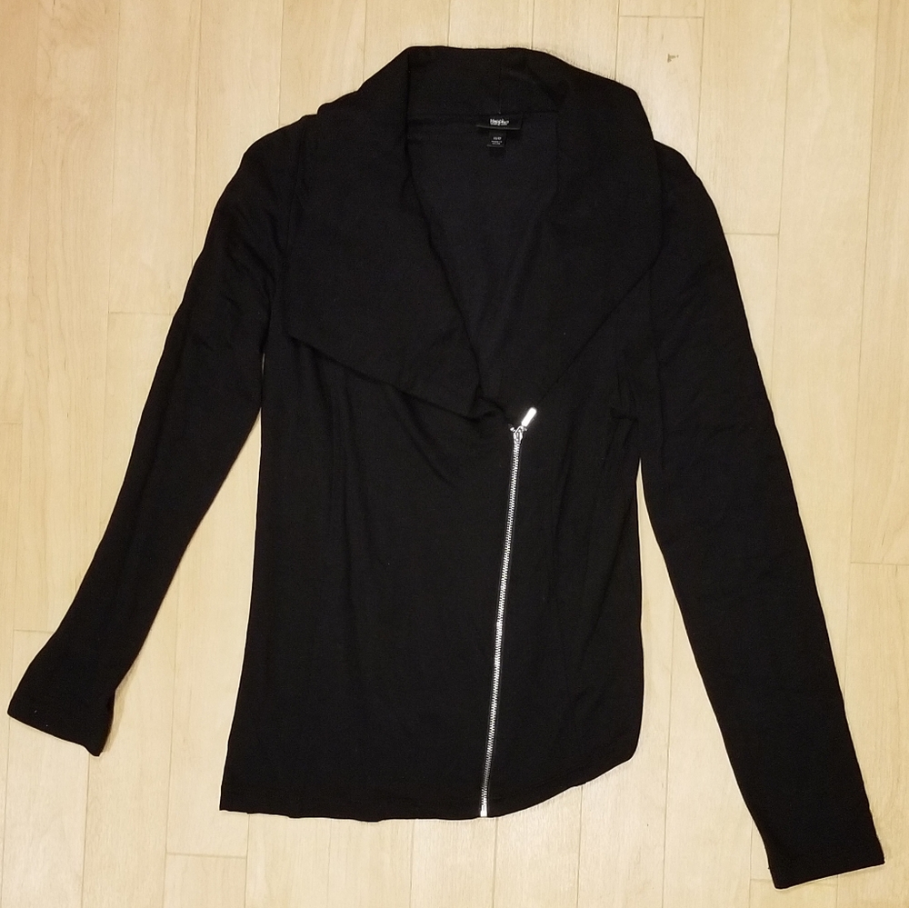 Mossimo Black Asymmetrical Jacket. - image 1